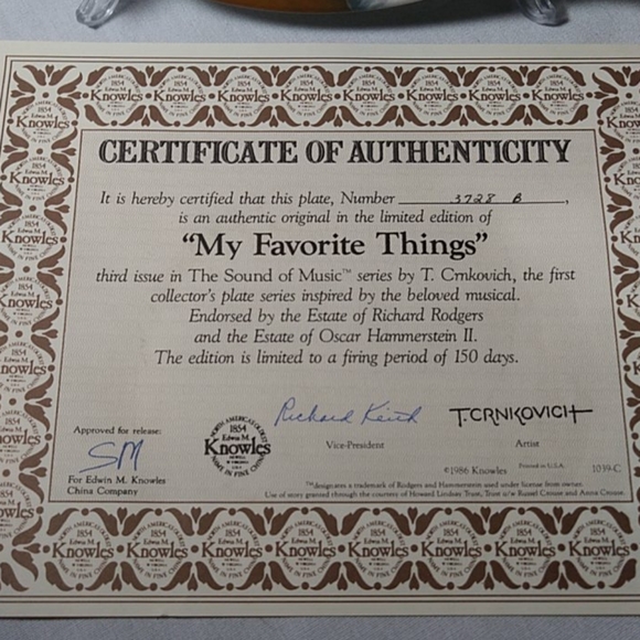 Knowles China "Sound of Music" "My Favorite Things Plate - Picture 5 of 11